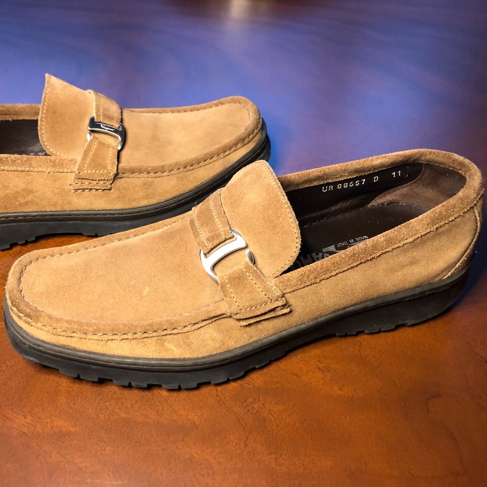 Ferragamo Tan Suede Men's Shoes